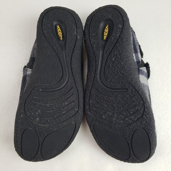 Keen Howser Plaid Slide Slipper Womens 7 Gray Fleece Lined Slip On Clog Shoe - Picture 10 of 10